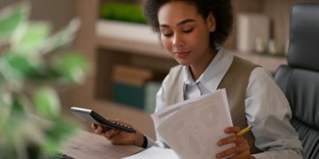 A woman learning how to get a personal loan.