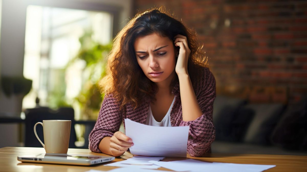 Mujer descubriendo cómo salir de las deudas.