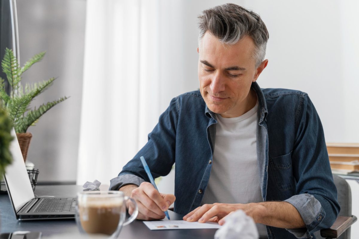 un hombre aprendiendo cómo solicitar un préstamo personal.