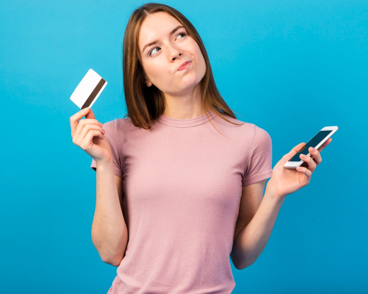 Woman learning How to Apply for a Credit Card.