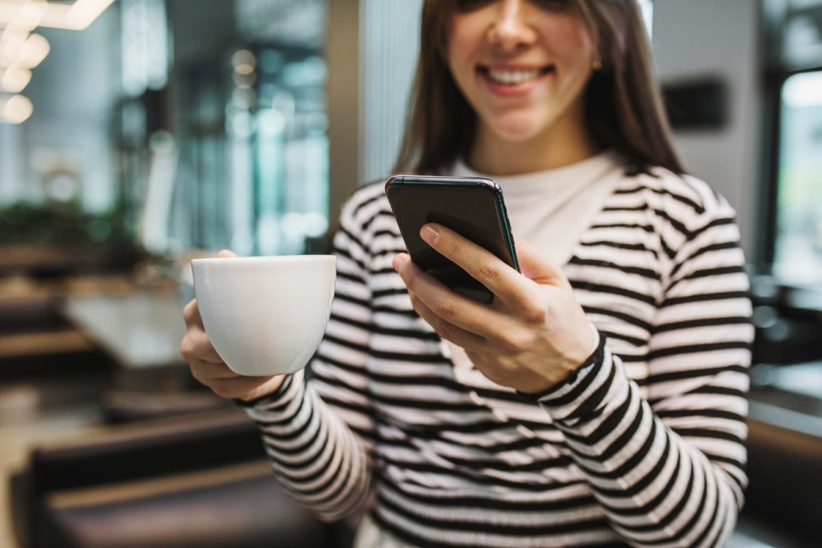 Woman using Budgeting App.